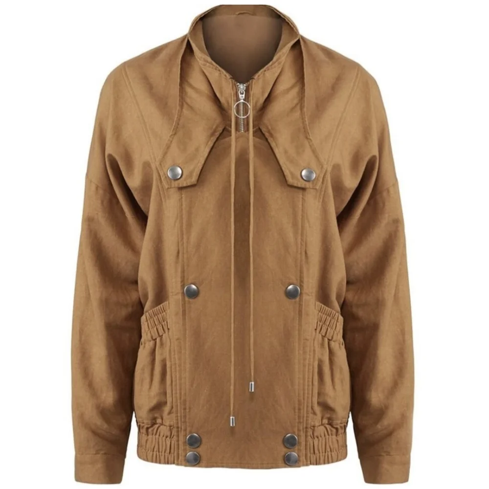 Linen Khaki Utility Jacket XS - C/Meo Collective Revolve - Picture 10 of 10